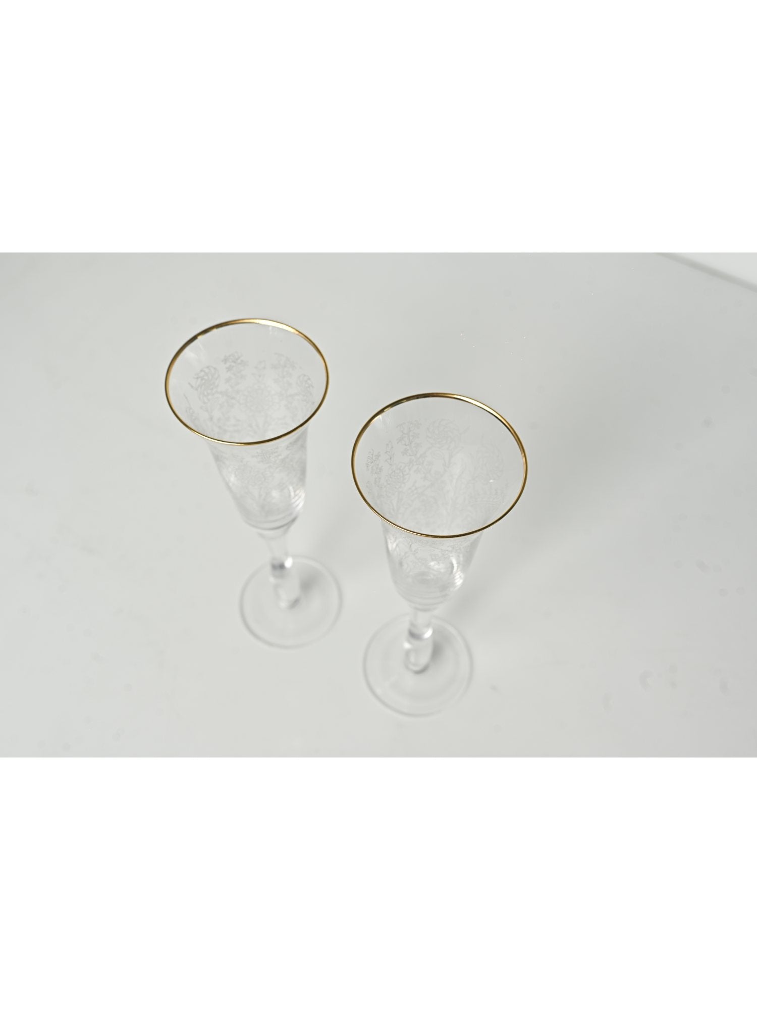 Elements of Piharwa Printed champagne glass With golden rim