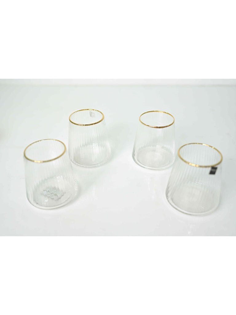 Elements of Piharwa Whiskey glass golden rim ( set of 4 )