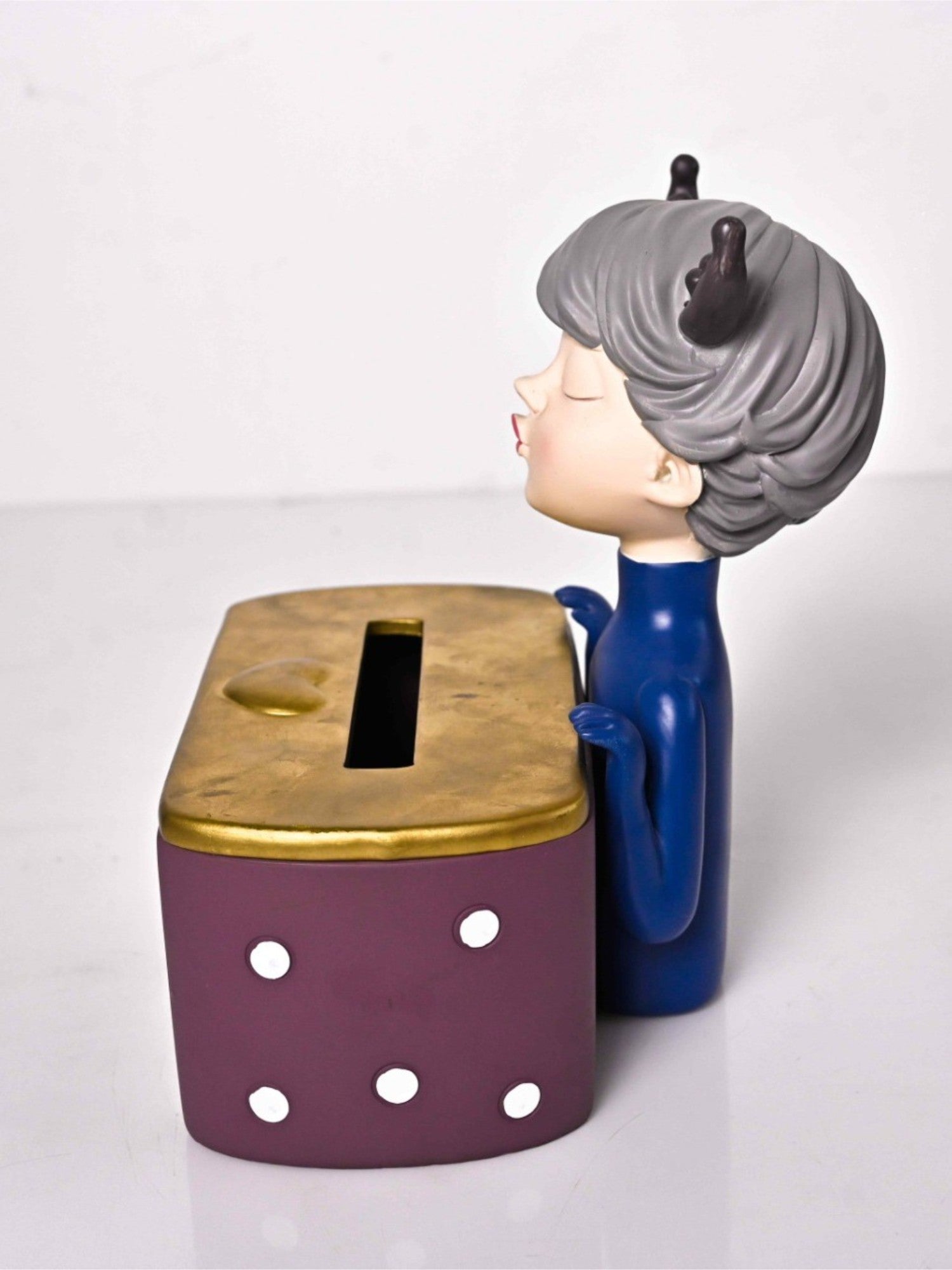 Elements of piharwa Handcrafted Fiber Ceramic Doll Tissue Box