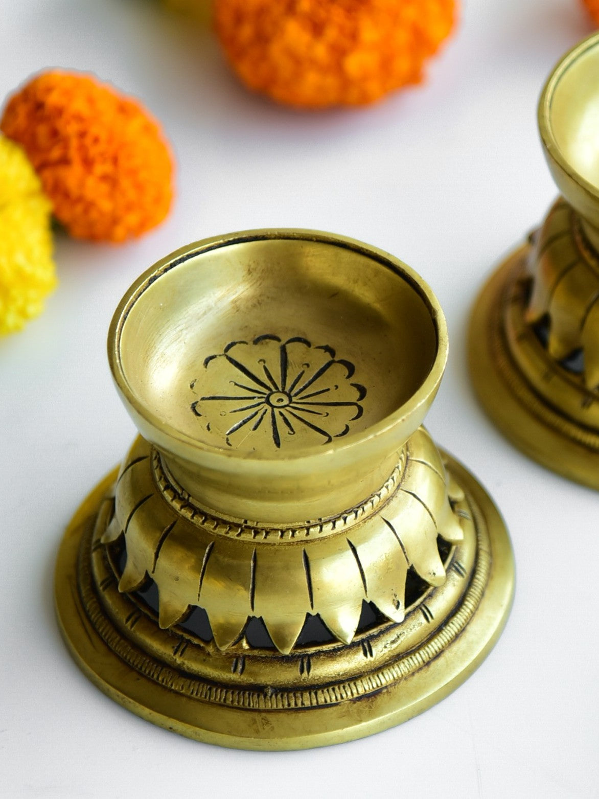 Elements of Piharwa Handcrafted Pure Brass Camphor Diya