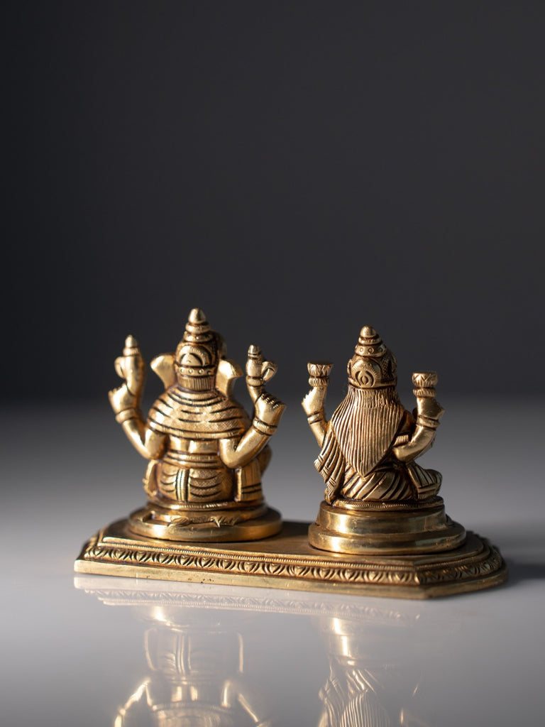 Elements of Piharwa Lakshmi Ganesh Brass Idol