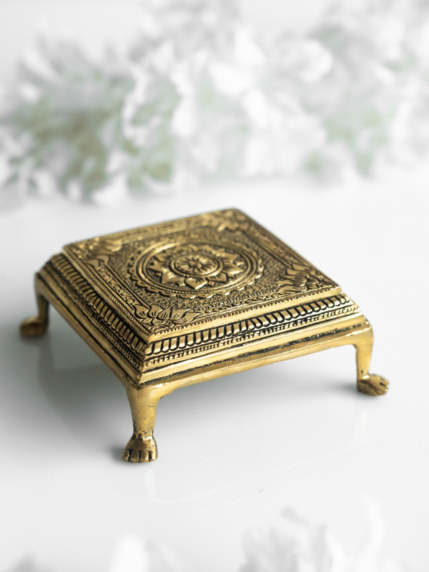 Elements of Piharwa Brass mini chowki for god idols