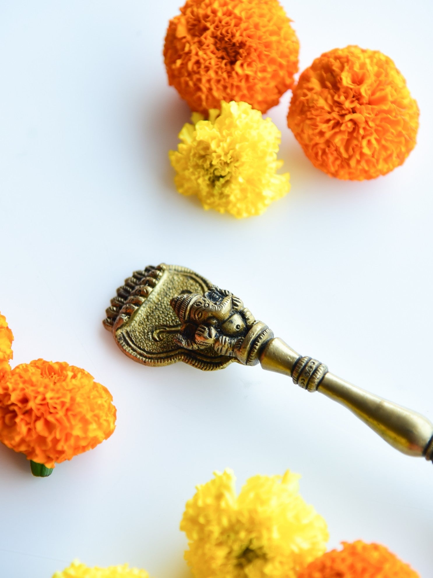 Elements of Piharwa Brass handcrafted Ganpatiji Pooja spoon (single unit)