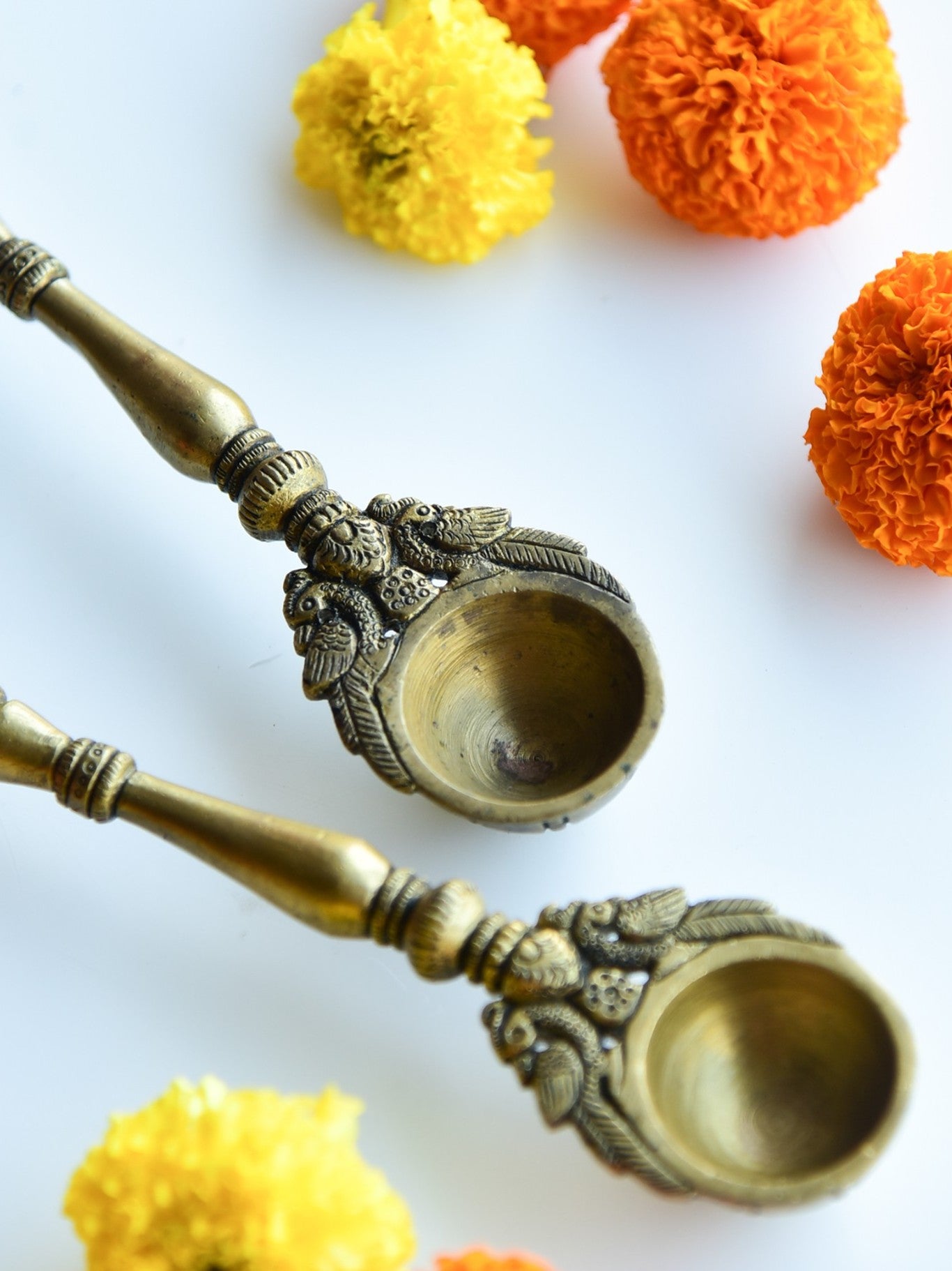 Elements of Piharwa Brass handcrafted Ganpatiji Pooja spoon (single unit)