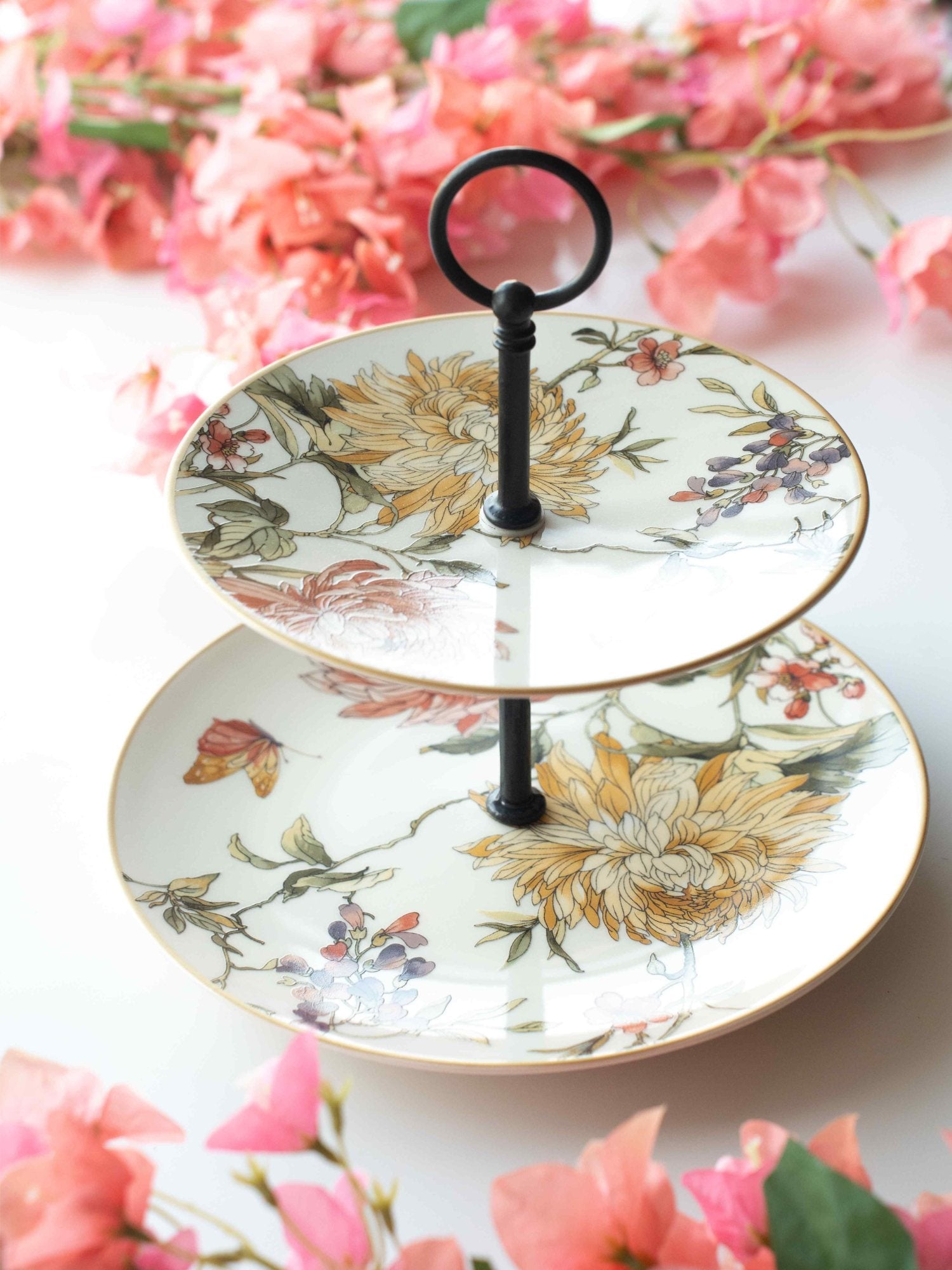 Elements of Piharwa 2 Tier cupcakes Stand (flower print)