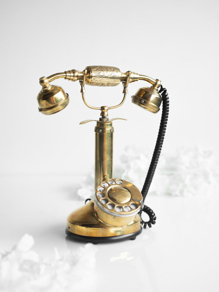 Elements of Piharwa Metallic Vintage Golden telephone