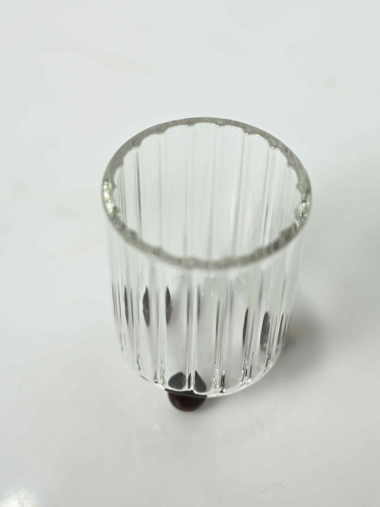 Elements of Piharwa Ribbed Glass with Glass Ball Base - 1 pc