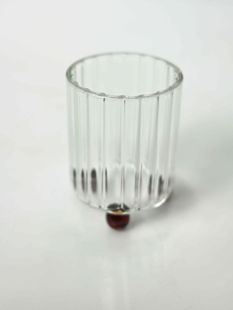 Elements of Piharwa Ribbed Glass with Glass Ball Base - 1 pc