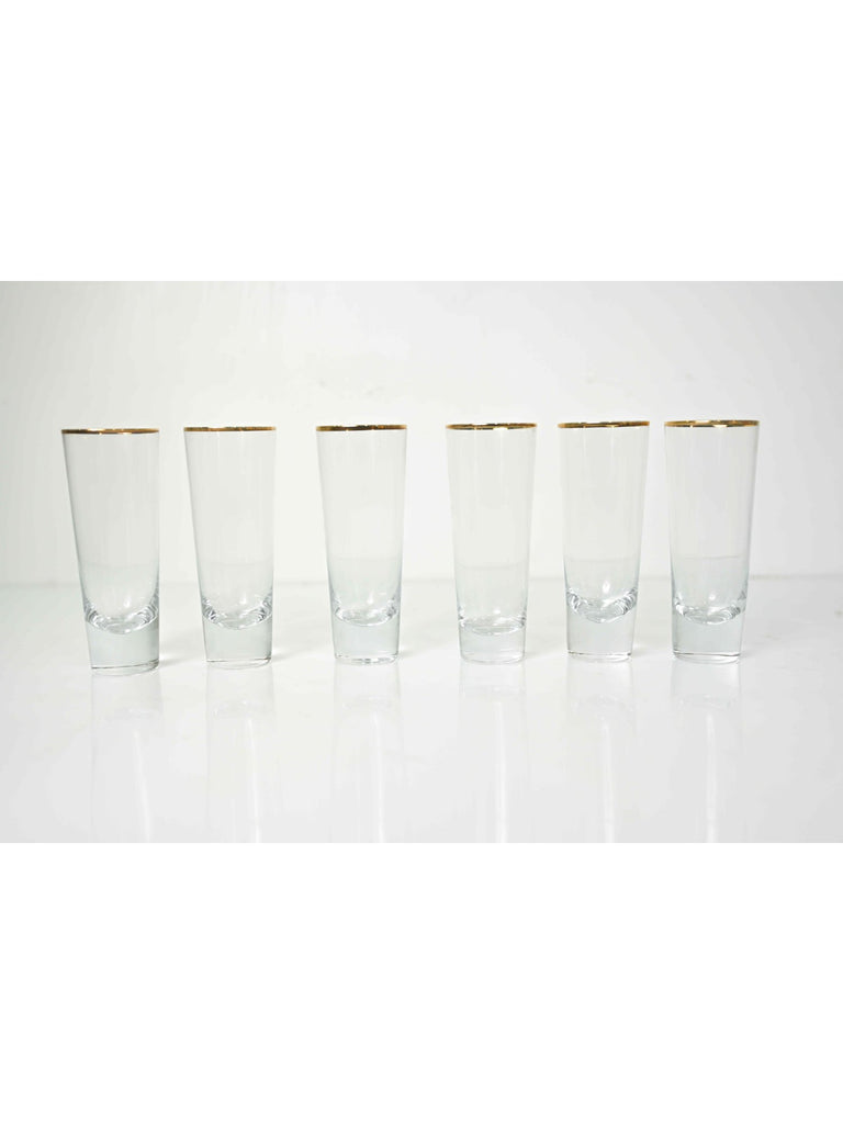 Elements of Piharwa Golden rim tall glass ( set of 6)