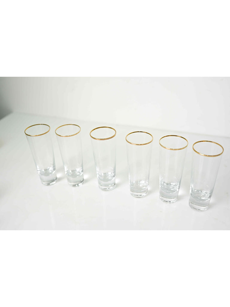 Elements of Piharwa Golden rim tall glass ( set of 6)