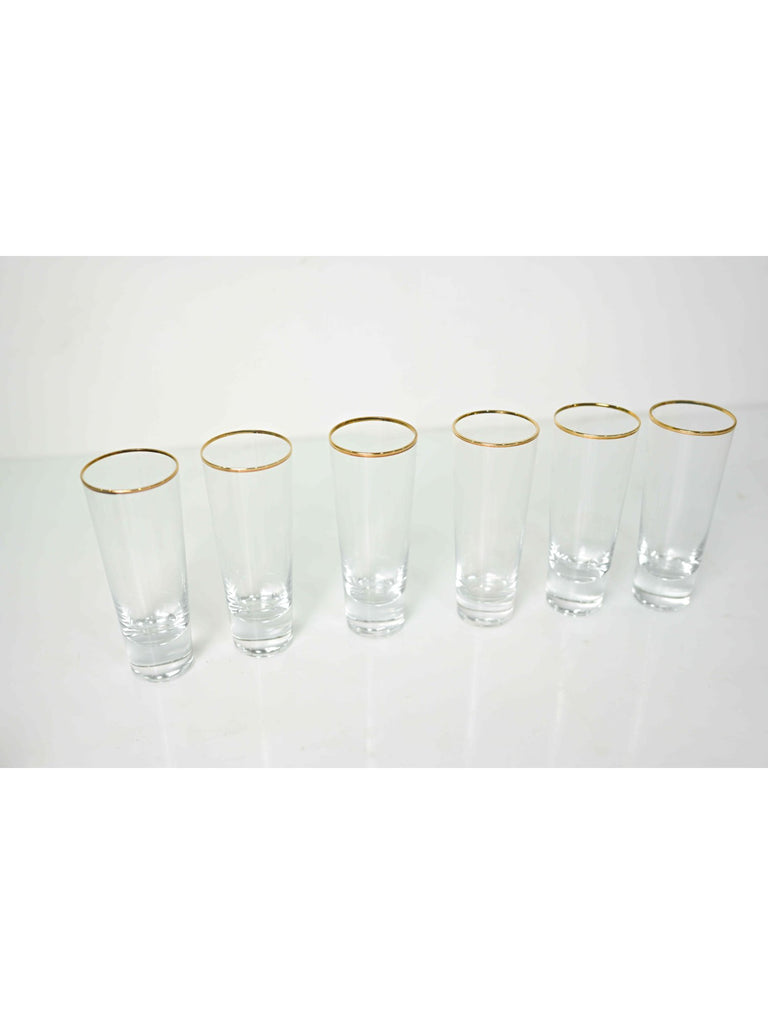 Elements of Piharwa Golden rim tall glass ( set of 6)