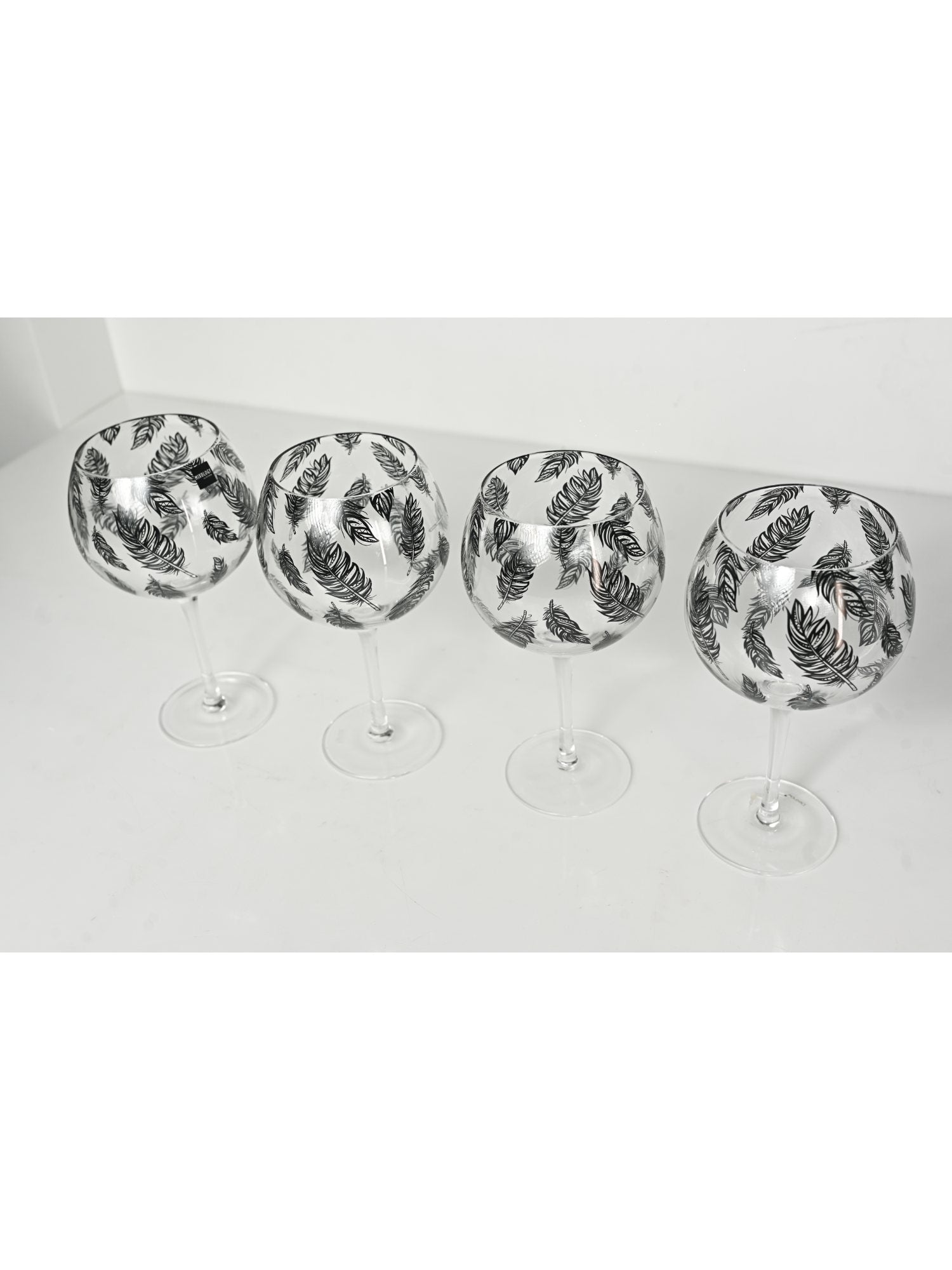 Elements of Piharwa Leaf print goblet ( set of 4)