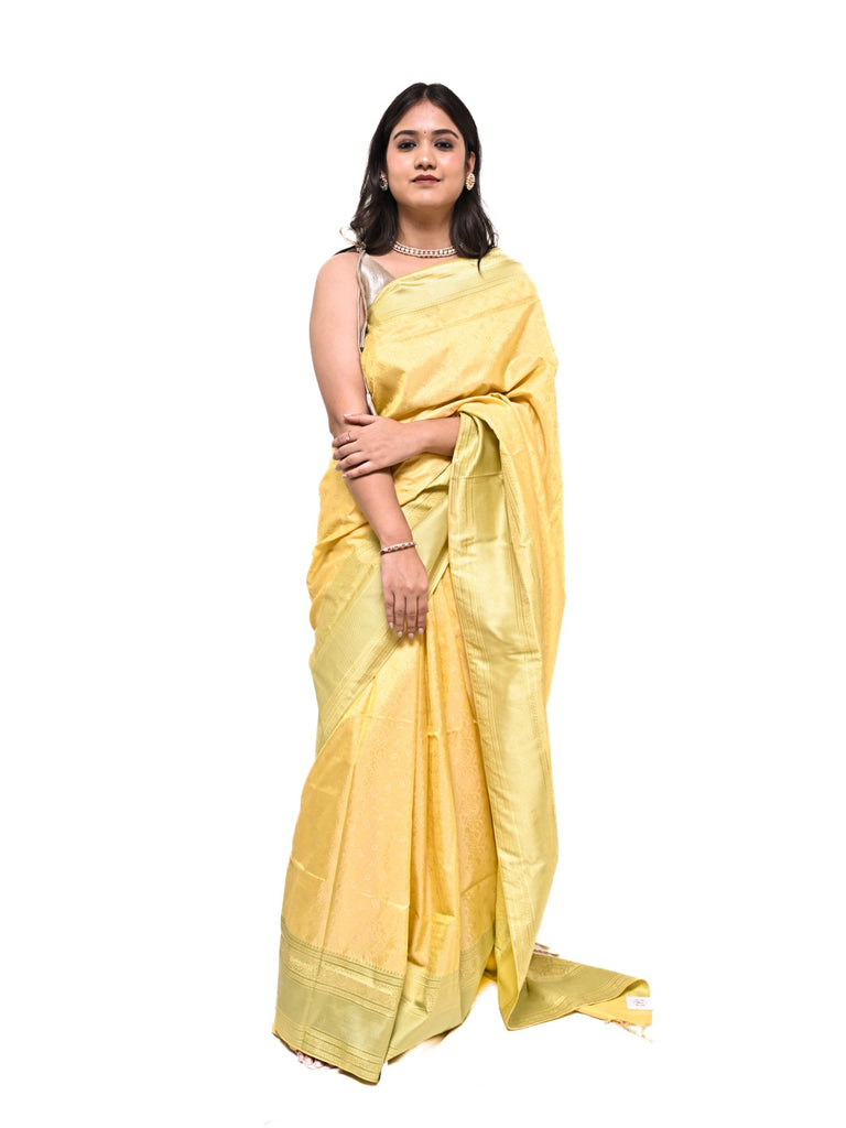 Piharwa Neon Yellow Swarna Kathan Art Silk Saree