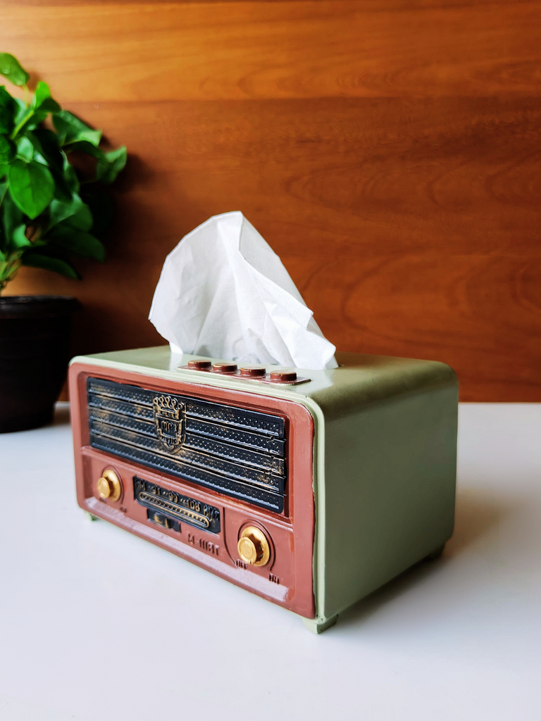 Elements of piharwa Retro Radio Tissue Box Mint Green