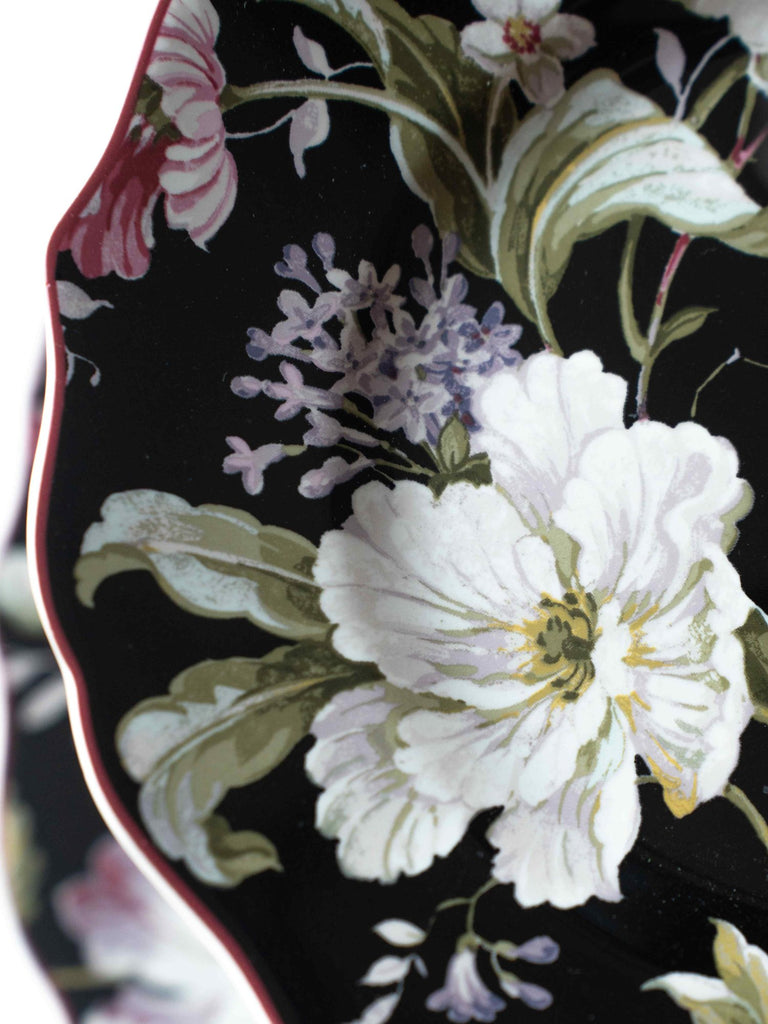 Elements of Piharwa Black Floral 2 Tier Porcelain Platter