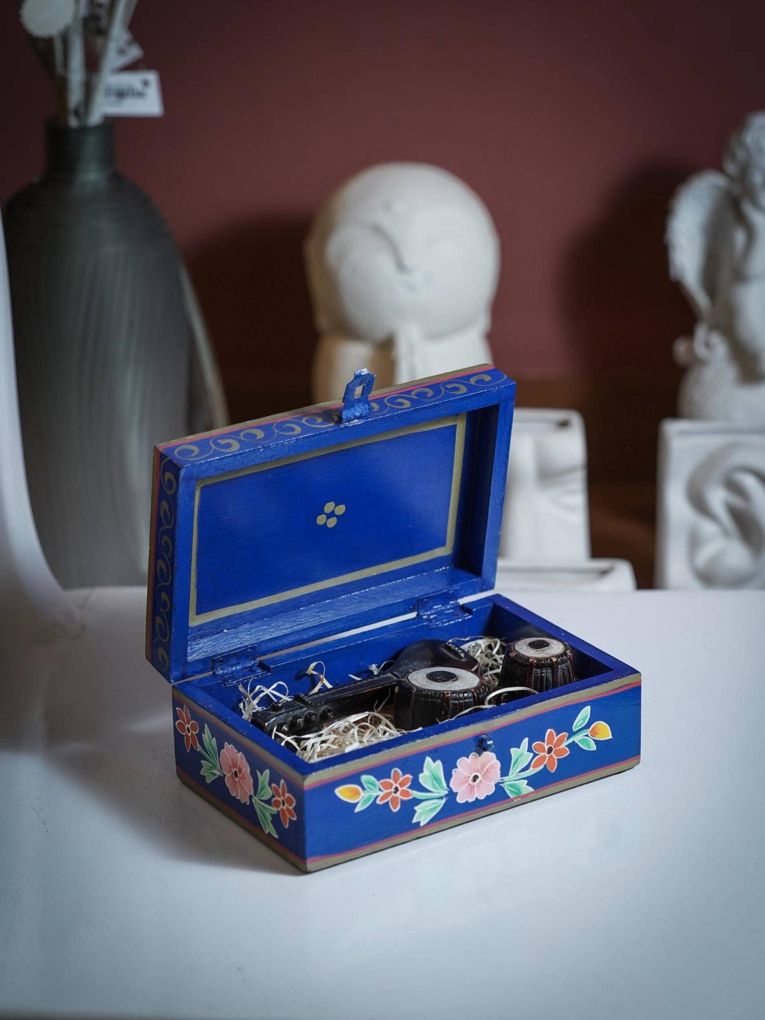 Elements of Piharwa Pichwai Wooden Storage Box