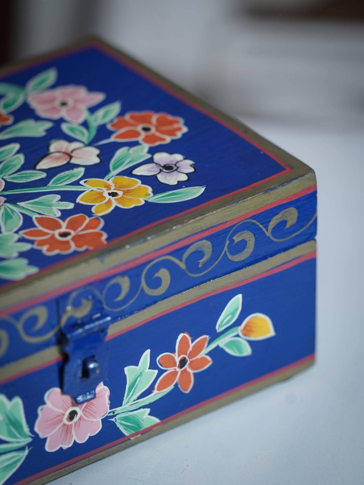 Elements of Piharwa Pichwai Wooden Storage Box