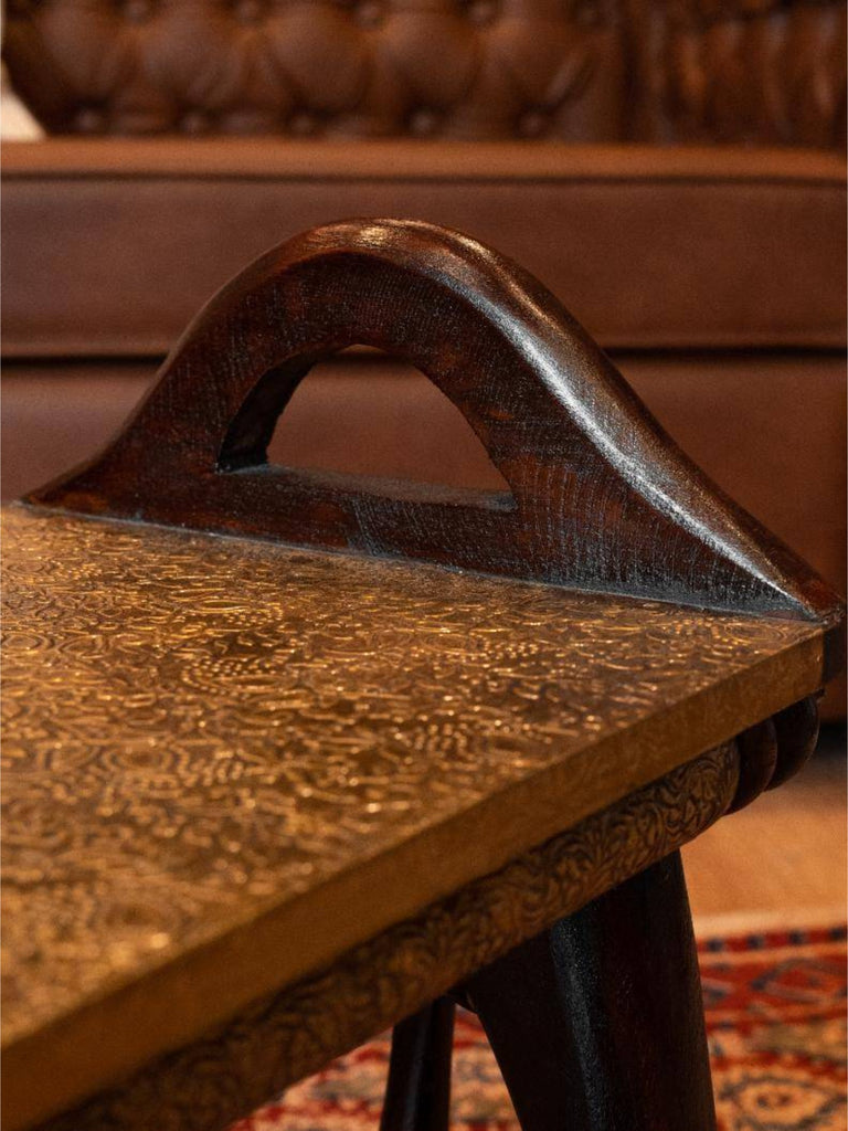 Elements of Piharwa Wooden camel single seater brass fitted