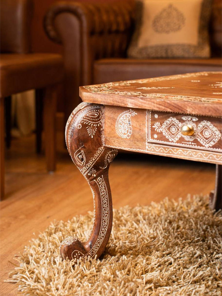 Elements of Piharwa Elephant table with polish embossed