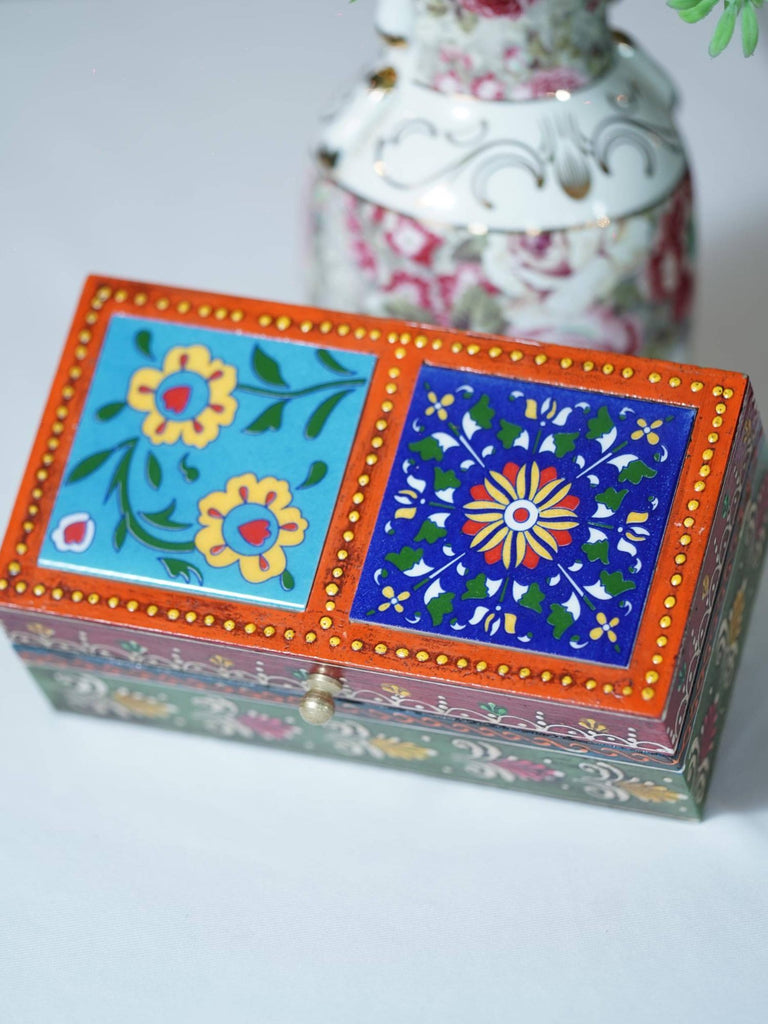 Elements of Piharwa Wooden Ceramic Tile Box