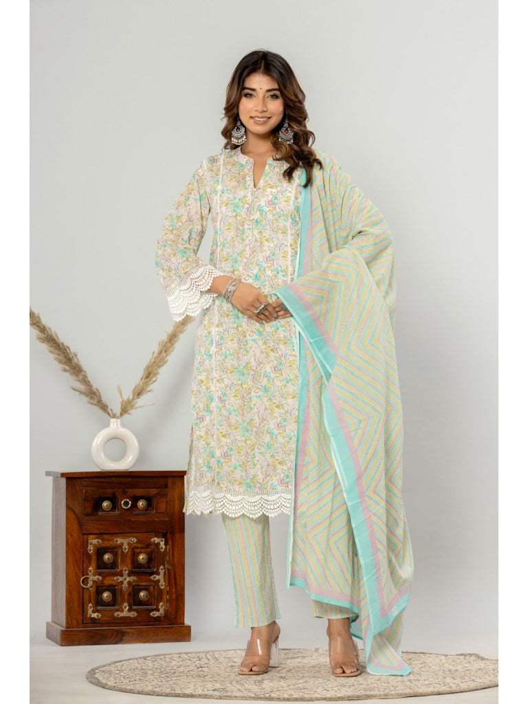 Piharwa A line readymade suit Off White Mixed