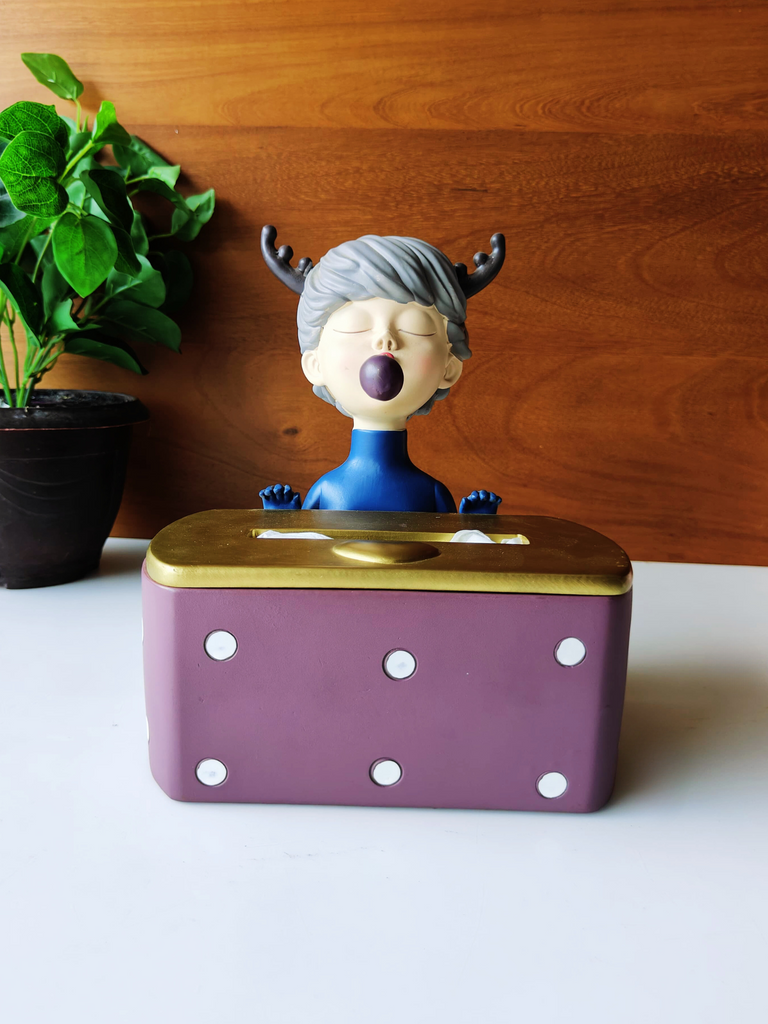 Elements of piharwa Handcrafted Fiber Ceramic Doll Tissue Box