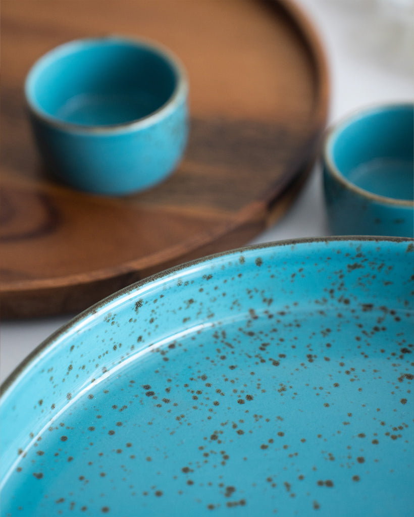 Elements of Piharwa Wooden base Dinnerware plate with two small bowl