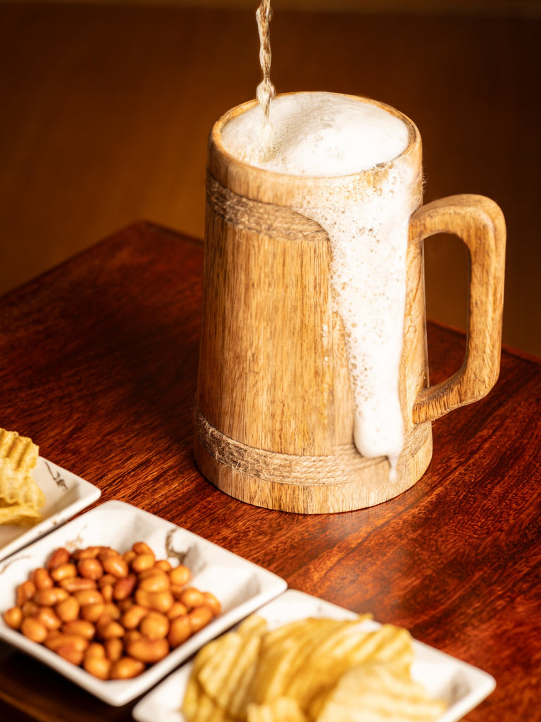 Elements of Piharwa Wooden Finish Beer Mug ( 1pc)