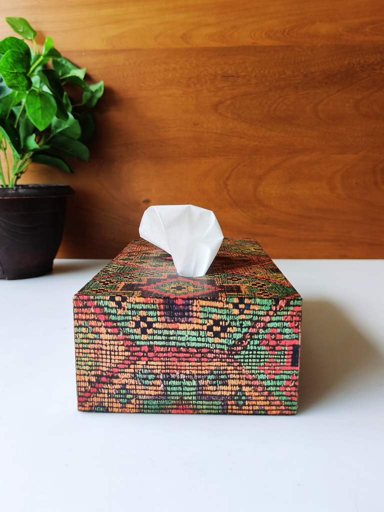 Elements of piharwa Handcrafted Multi Printed Tissue Box