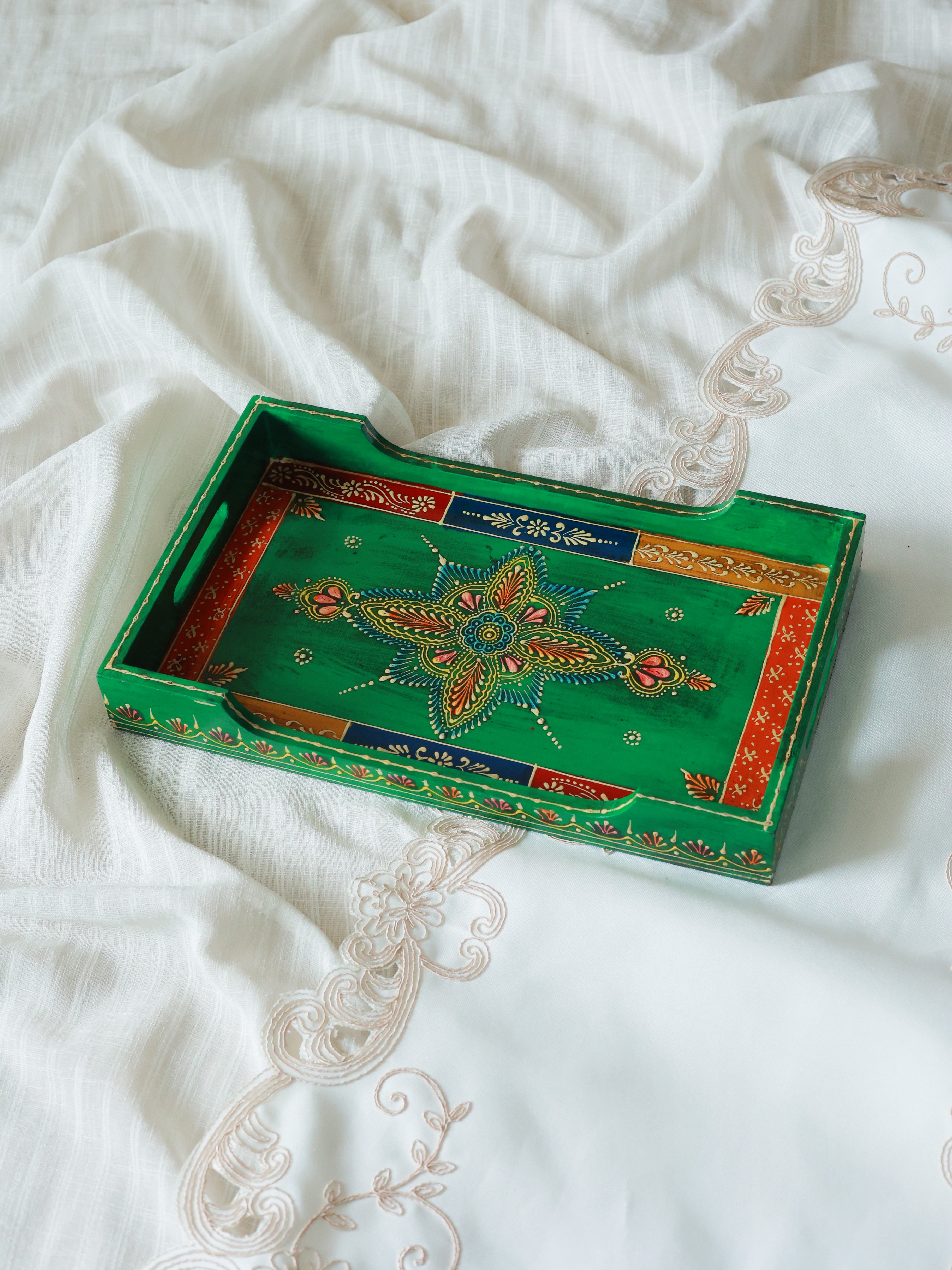Piharwa Hariyali Handpainted Tray