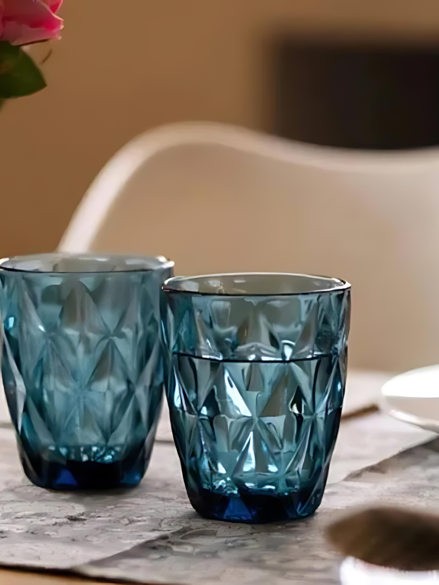 Elements of Piharwa Blue Crystal Tumbler Glass ( Set of 6 )
