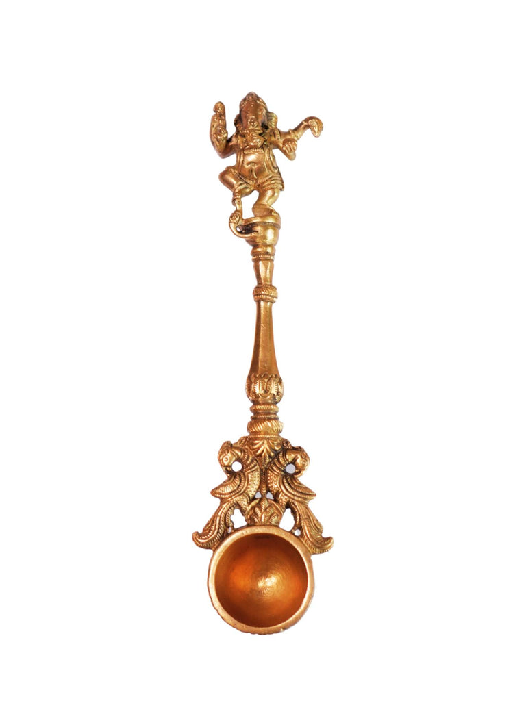 Elements of Piharwa Ganesha Brass Handcrafted Pooja Aahuti Spoon