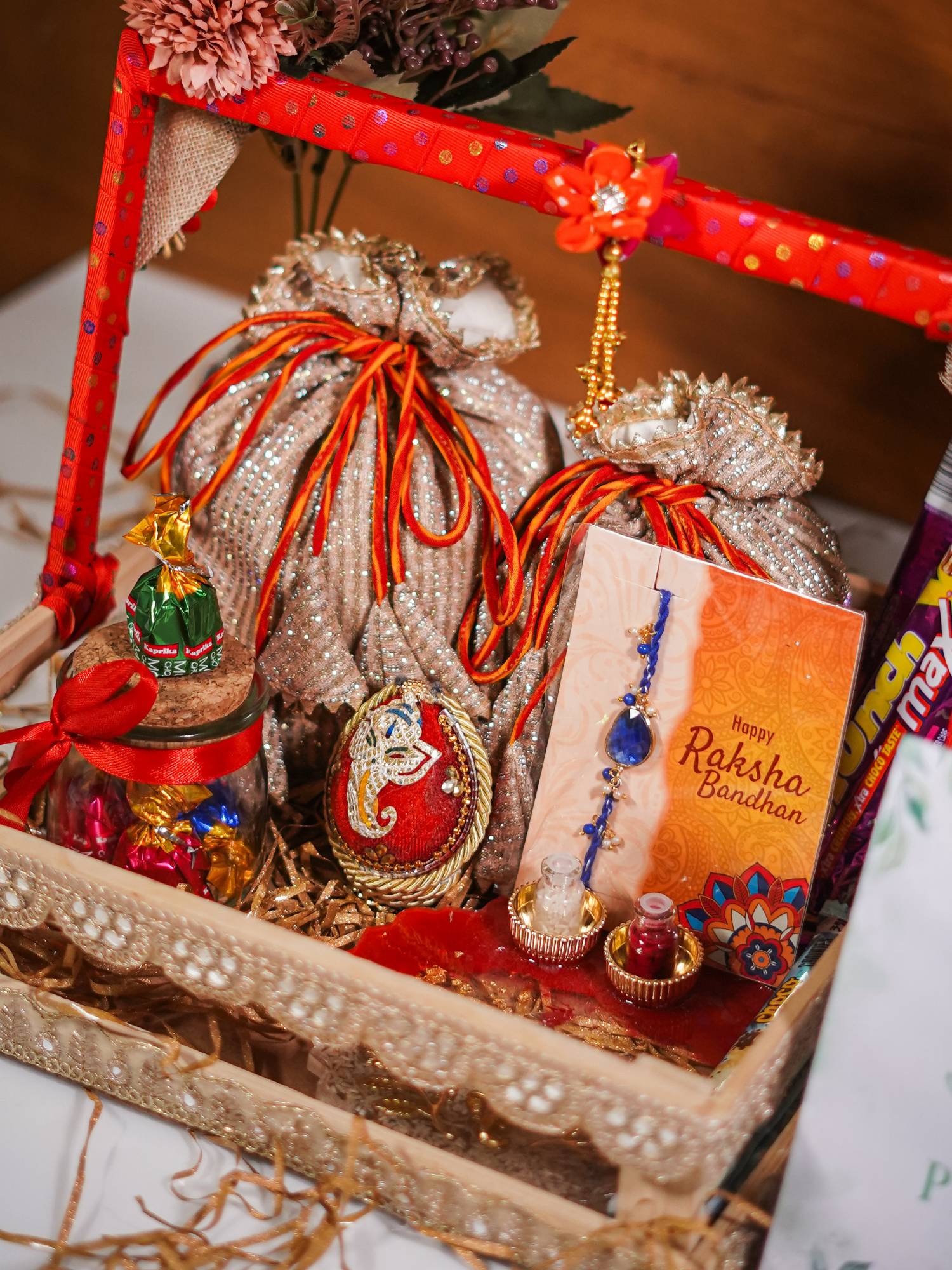 Elements of Piharwa Rakhi Special Hamper Red