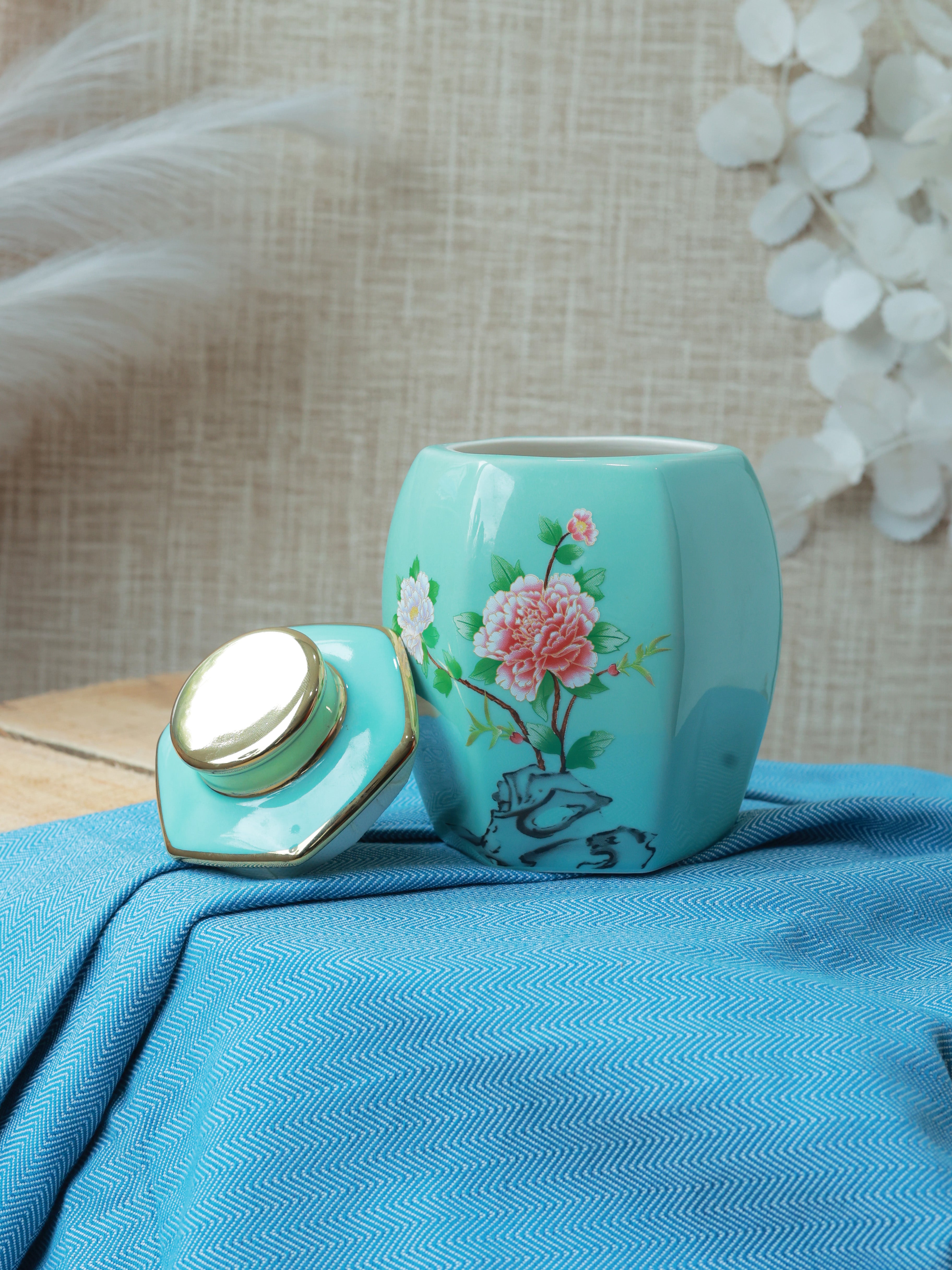 Piharwa Turquoise Bloom Jar