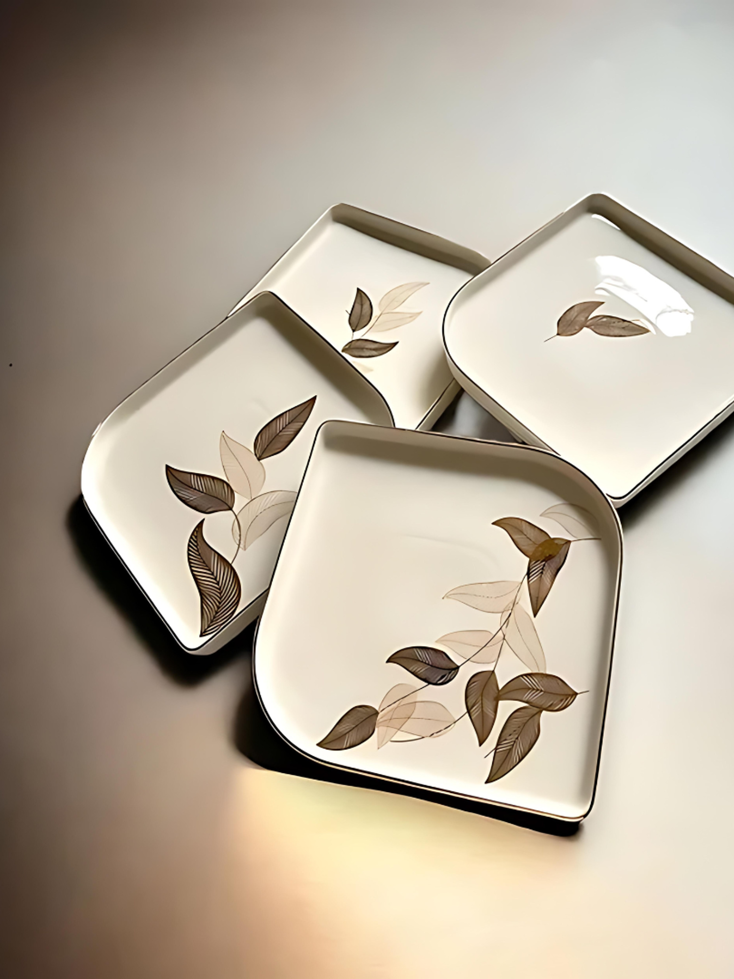Elements of Piharwa Porcelain California Plates ( Set of 4 )