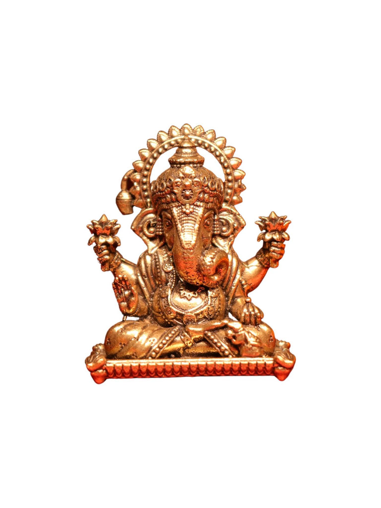 Elements of Piharwa Brass Mini Ganesha On Chowki