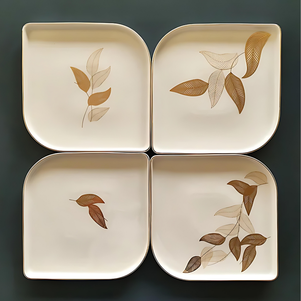 Elements of Piharwa Porcelain California Plates ( Set of 4 )