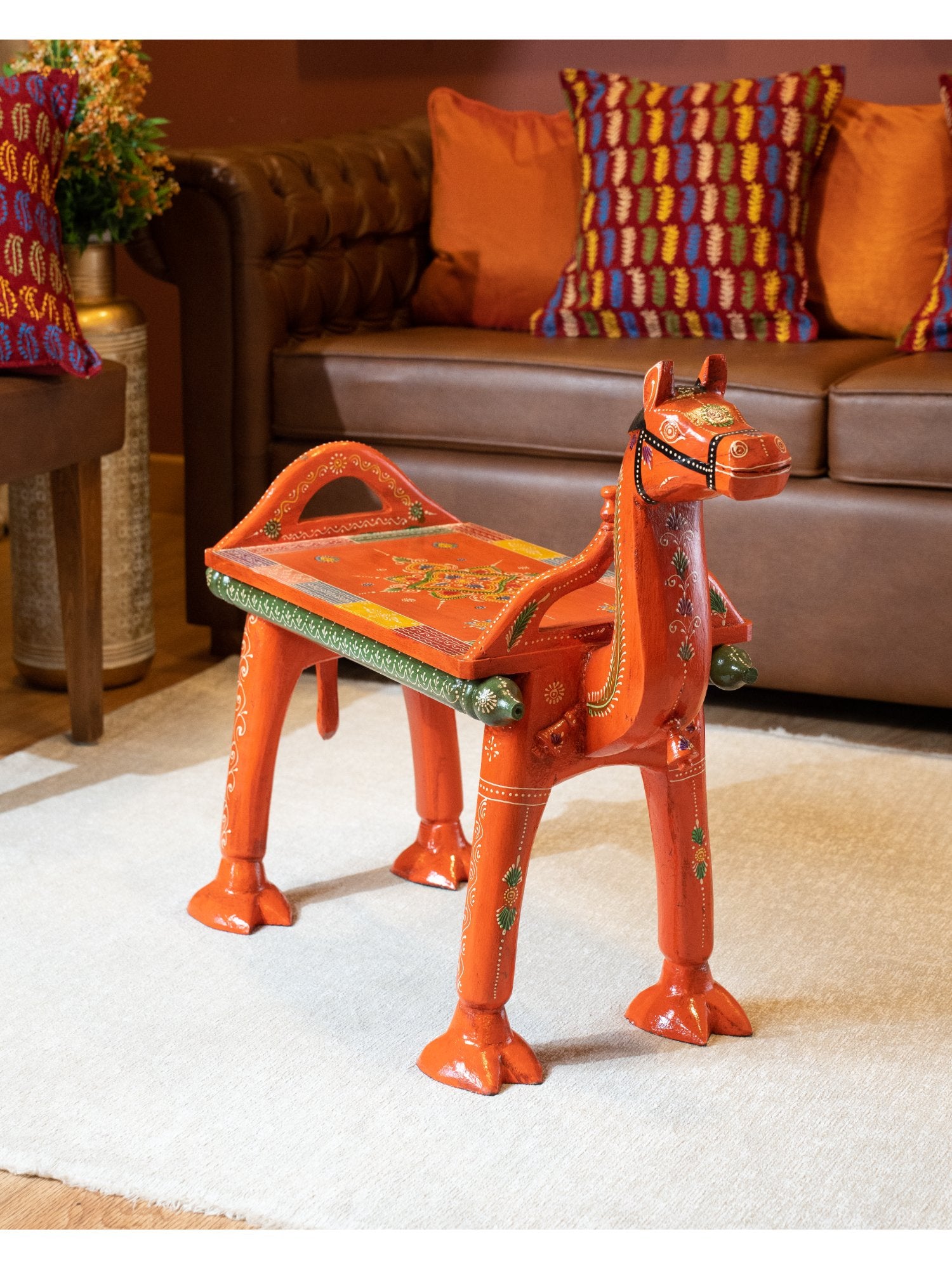 Elements of Piharwa Handcrafted Camel Bust Stool