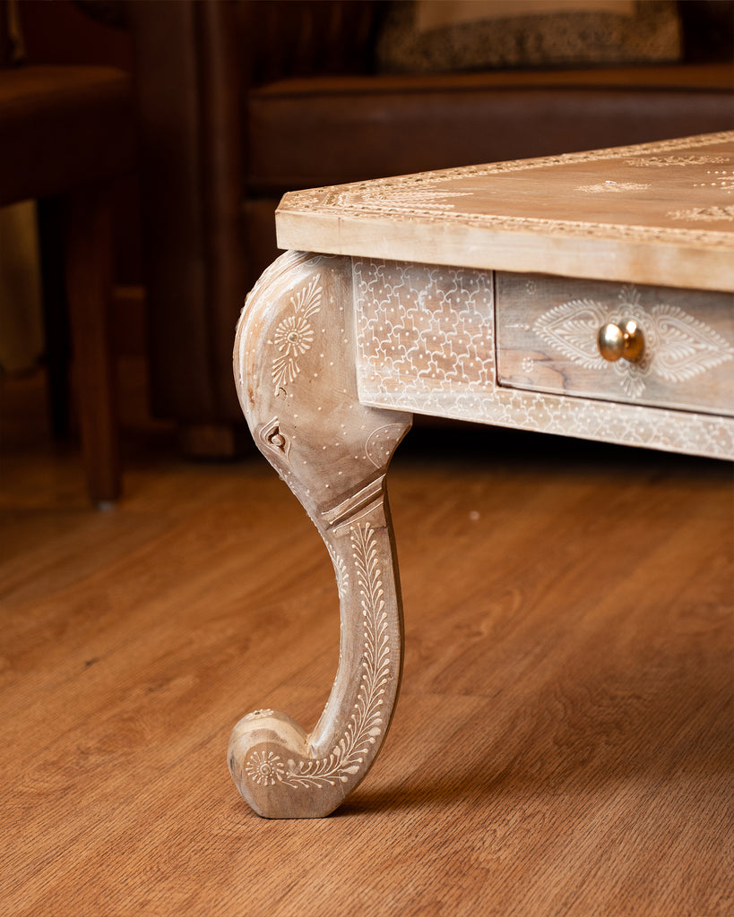 Elements of Piharwa Elephant table with polish embossed