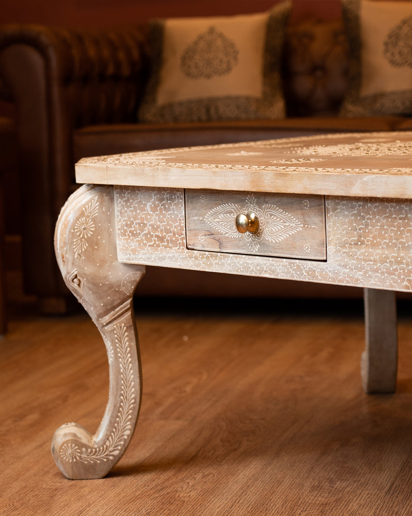 Elements of Piharwa Elephant table with polish embossed