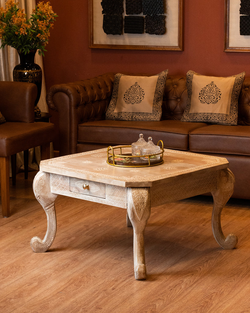 Elements of Piharwa Elephant table with polish embossed