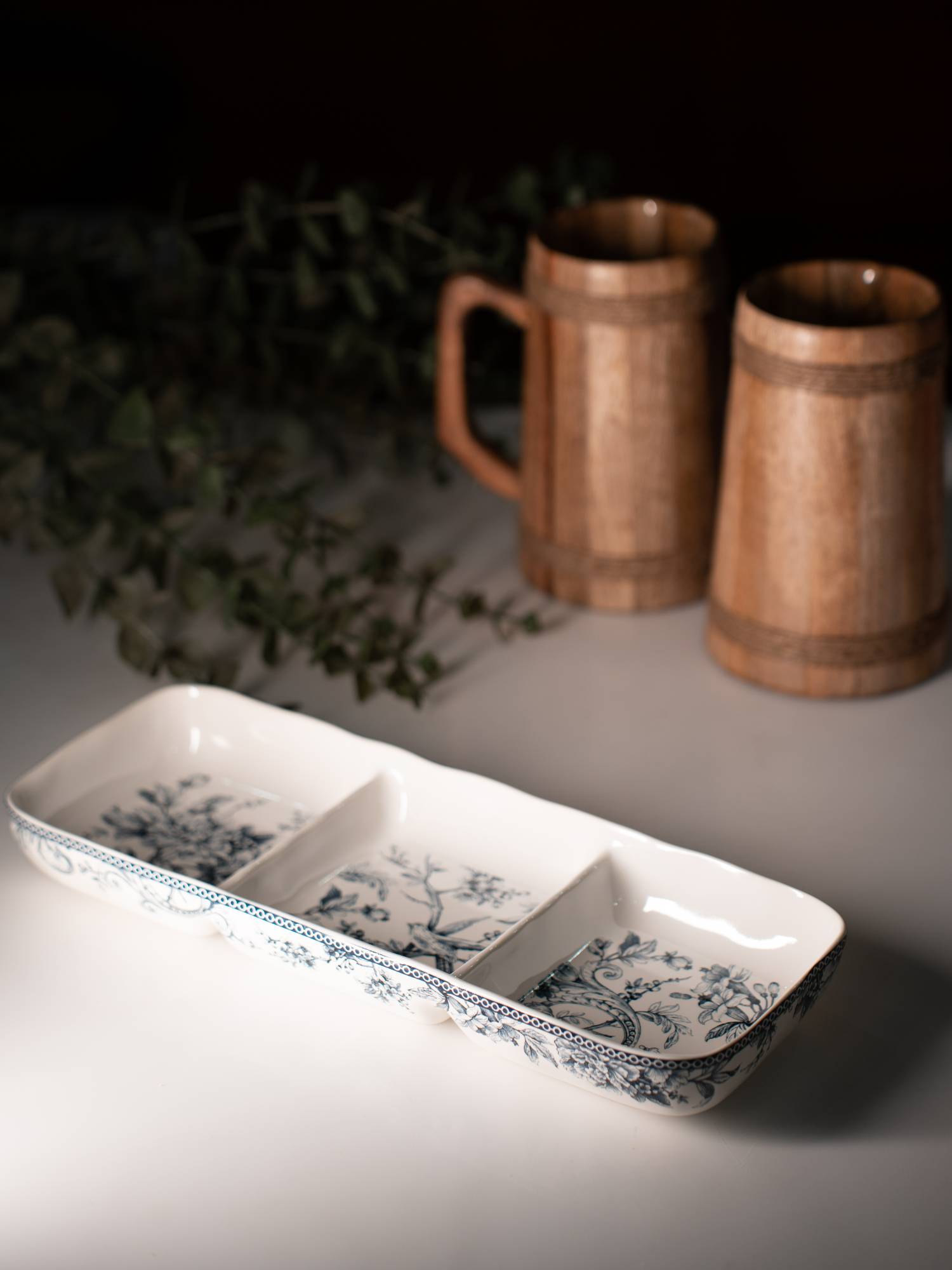 Elements of Piharwa Serving Platter With Three Compartments