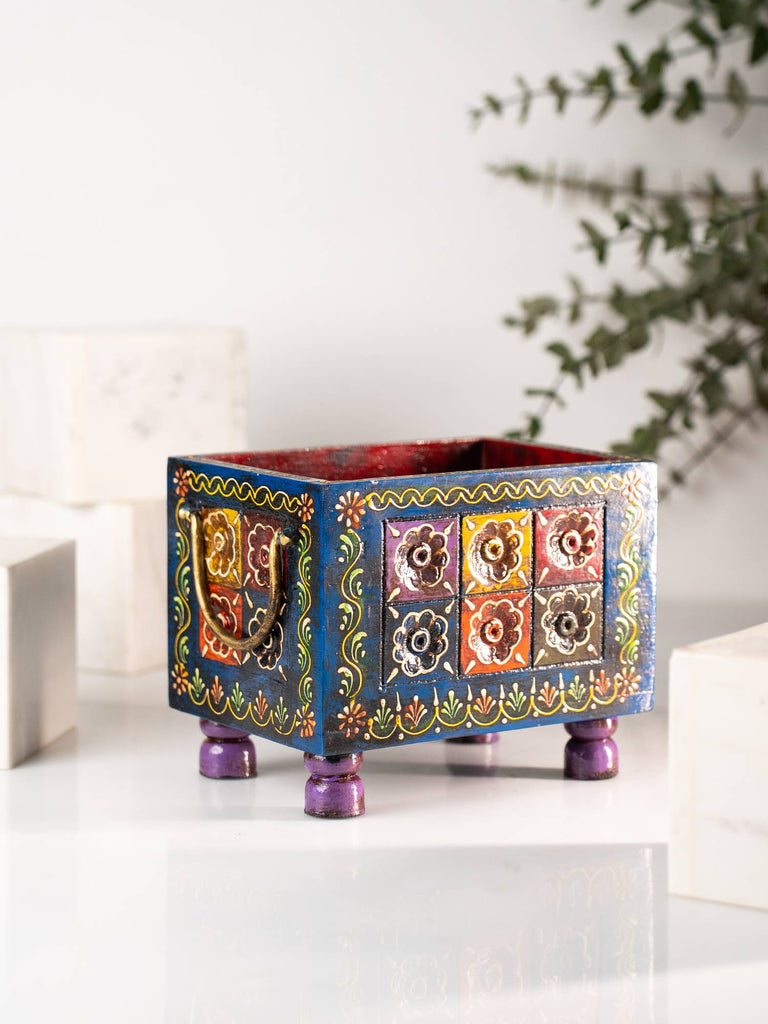 Elements of piharwa Hand-Painted Floral Storage Box