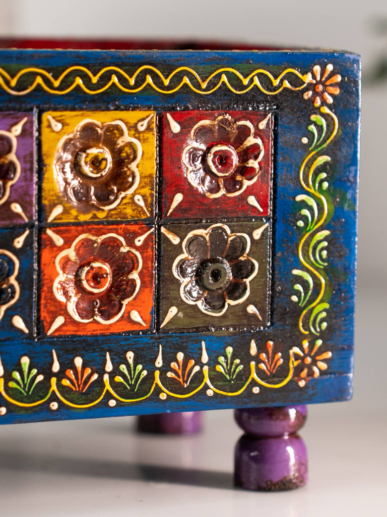 Elements of piharwa Hand-Painted Floral Storage Box