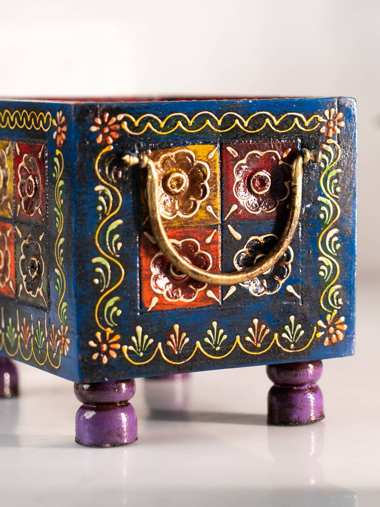 Elements of piharwa Hand-Painted Floral Storage Box