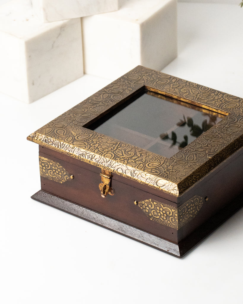 Elements of Piharwa Wooden brass fitted multipurpose storage box