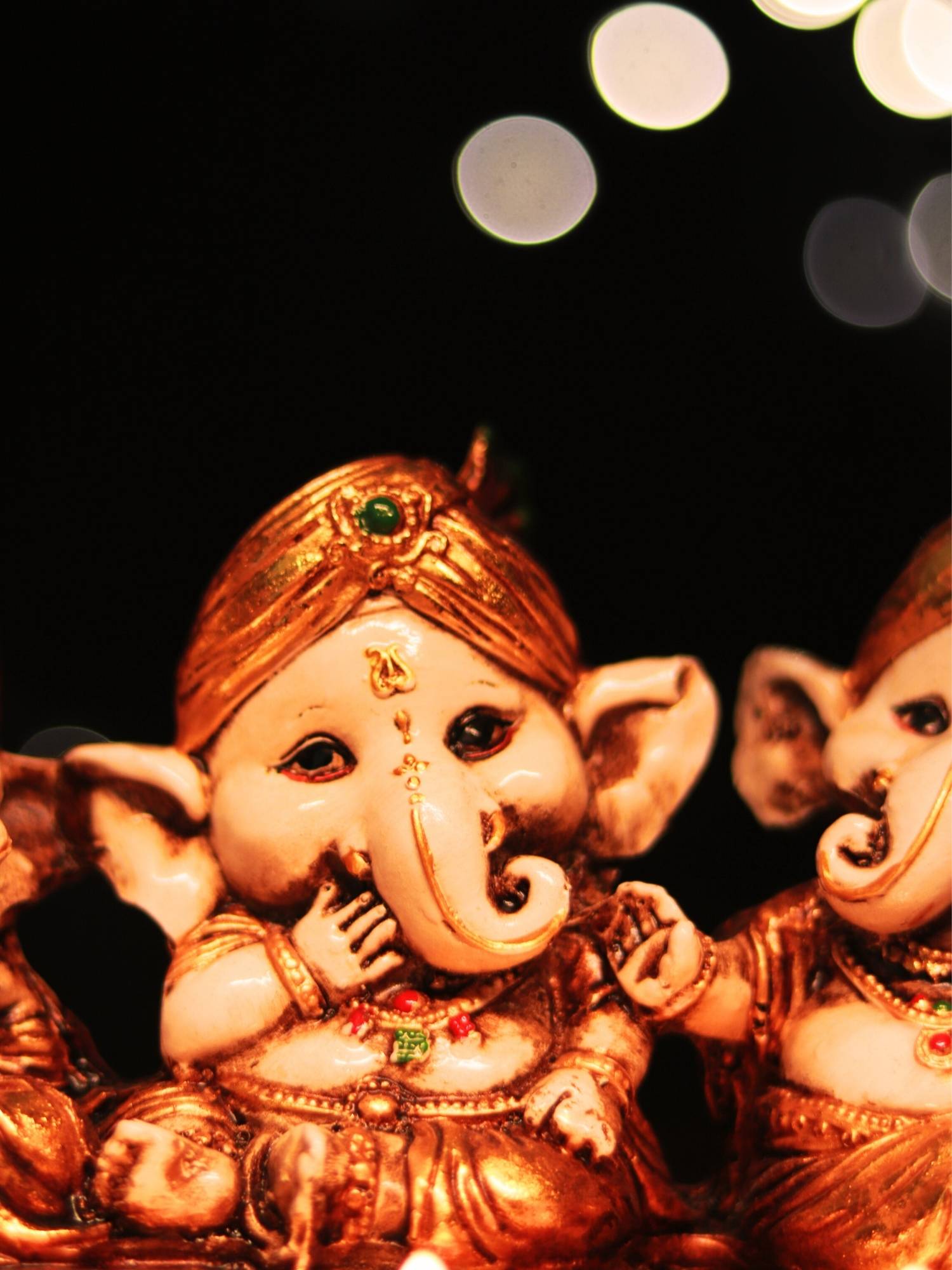 Decoratve ganesga idols with tea light holders, perfect for keeping it in home temple, or as showpiece - perfect diwali gift