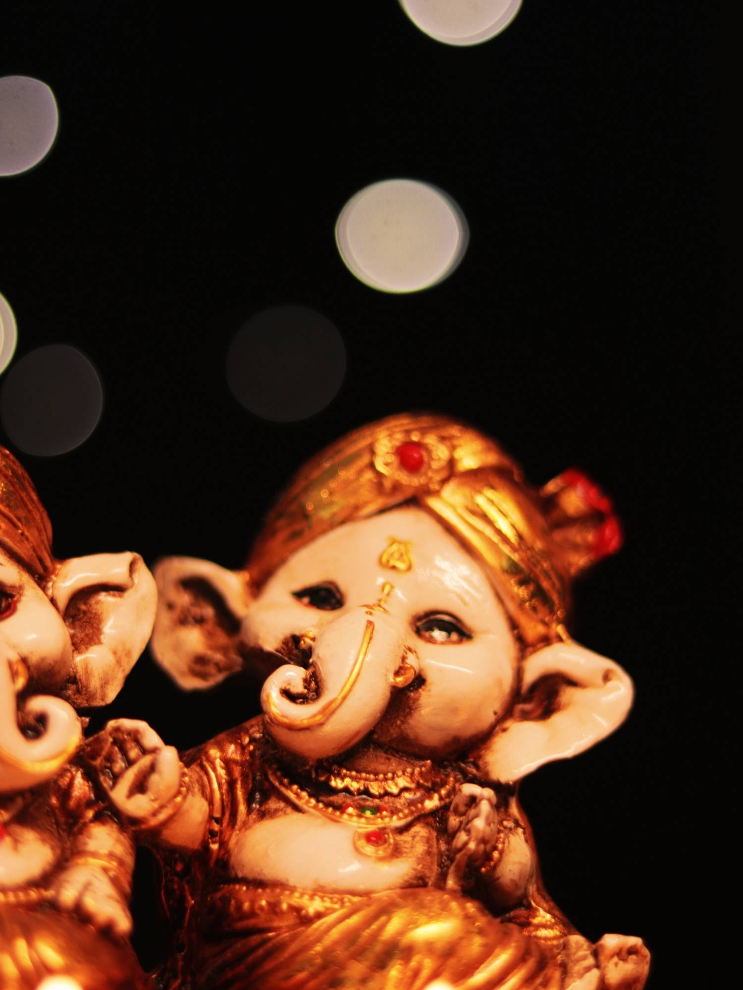 Decoratve ganesga idols with tea light holders, perfect for keeping it in home temple, or as showpiece - perfect diwali gift