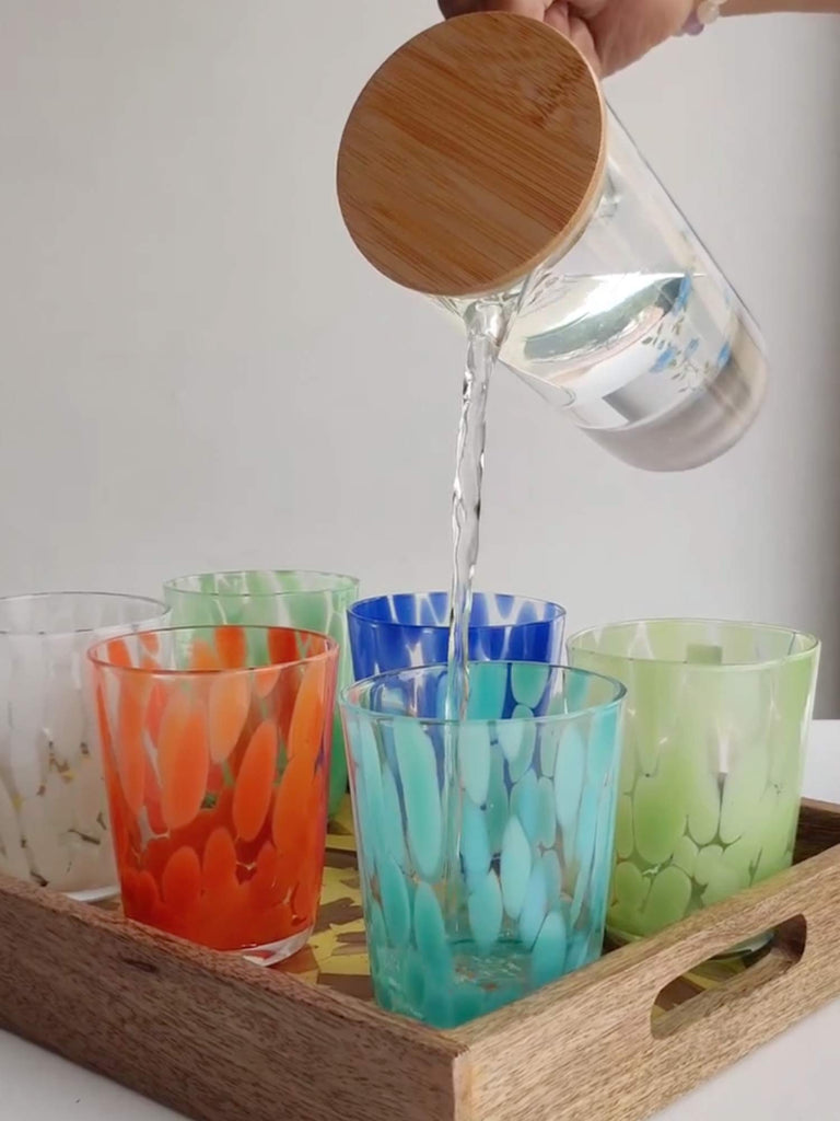 Elements of Piharwa Aqua Splash Multi color Glasses - Set of 6