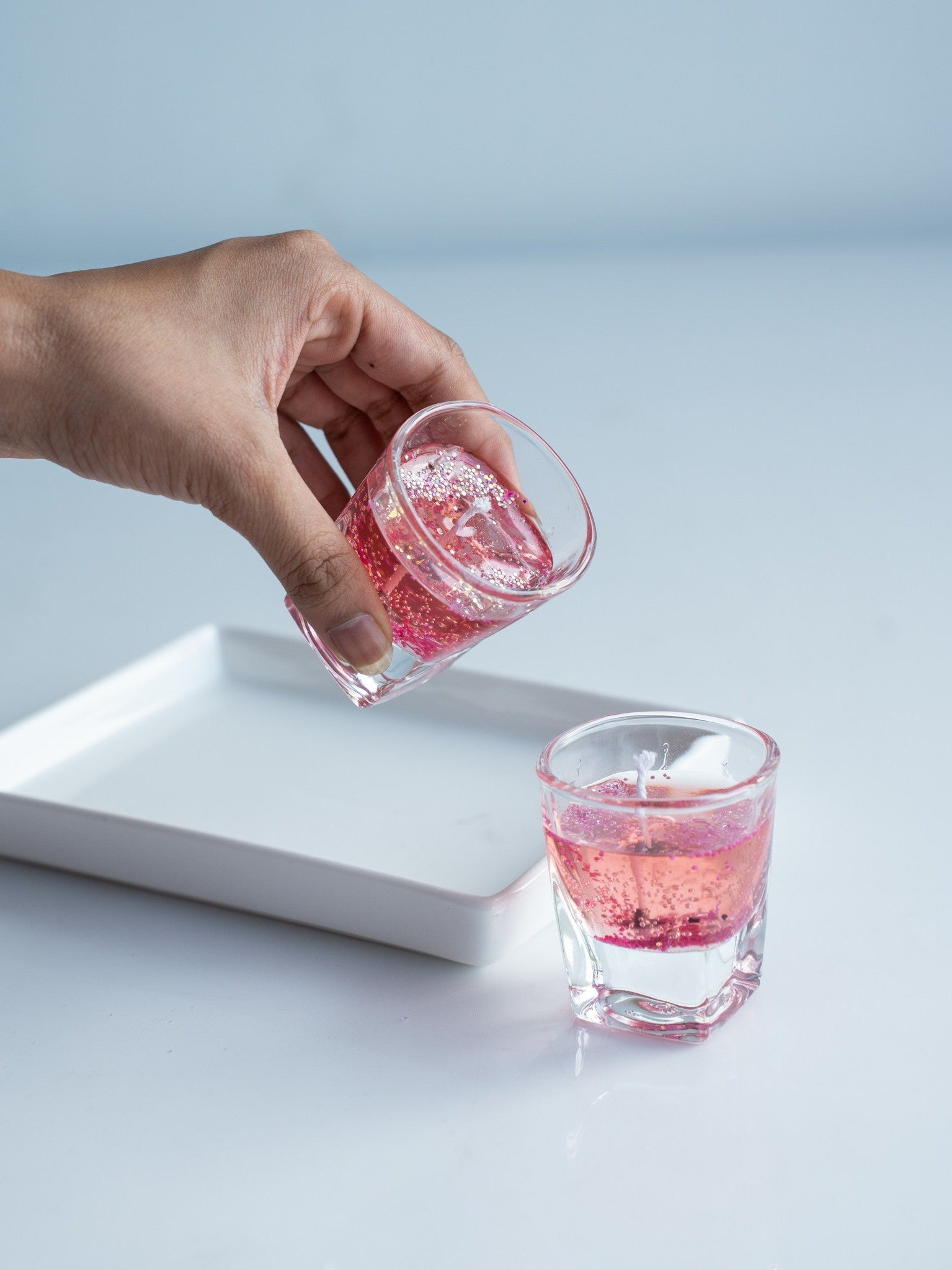 Elements of Piharwa Rose glass candle